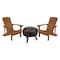 Flash Furniture 2 Teak Adirondack Chairs & Star and Moon Fire Pit JJ-C145012-32D-TEAK-GG - alternate 2